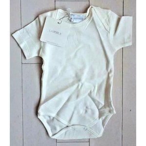 LA PERLA Baby ITALY bodysuit BOSY SCOLLO Americano Natural ( 1 Month Old )